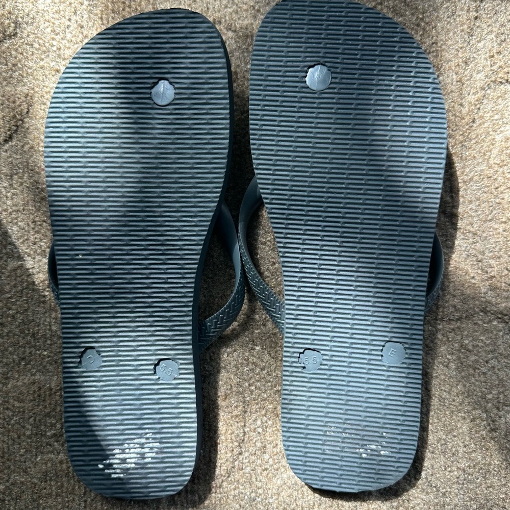 Havaianas Tropical Leaf Flip Flops - Gray and Tan Men’s 9-10 (41-42) - Picture 2 of 6